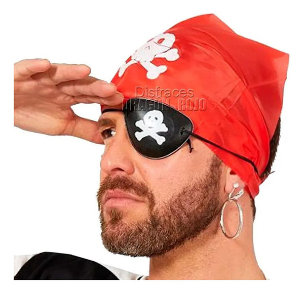 Kit Accesorios De Pirata Para Disfraz Parche Arete Paliacate
